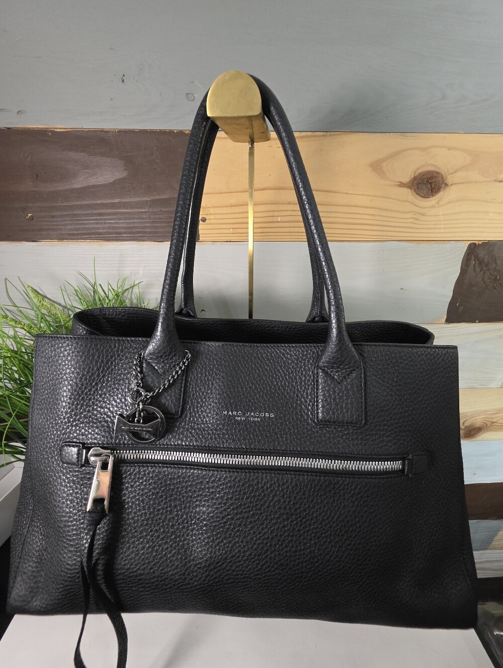 Marc Jacobs Gotham Black peopled leather tote